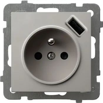 Elektrická zásuvka ZÁSUVKA S USB NABÍJEČKOU 5V 2,1A OSPEL AS GP-1GZPUSB/m/82 KAŠMÍR