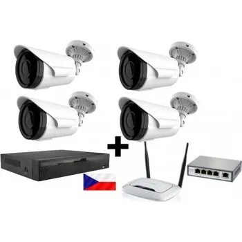 Bezpečnostní detektor 5MPx kamerový IP POE set Zoneway - 4x NC965, NVR 2104, router, POE switch 4 plus 1