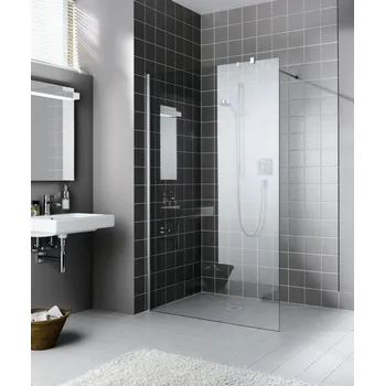 Zástěna Walk-in Wall Kermi Filia FITPG stříbrná vysoký lesk/čiré ESG sklo s úpravou KermiCLEAN 100 x 200 cm