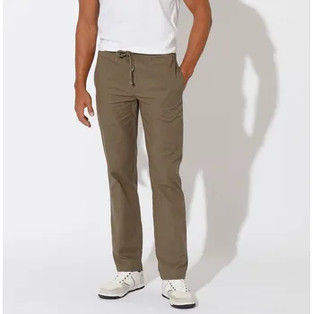 Dámská móda Pohodlné plátěné kalhoty khaki 40/42