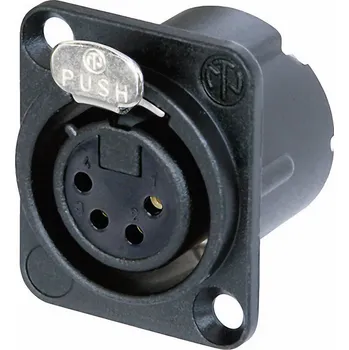 Elektrická zásuvka Neutrik NC4FD-LX-B XLR konektor přírubová zásuvka, rovná Pólů: 4 černá 1 ks