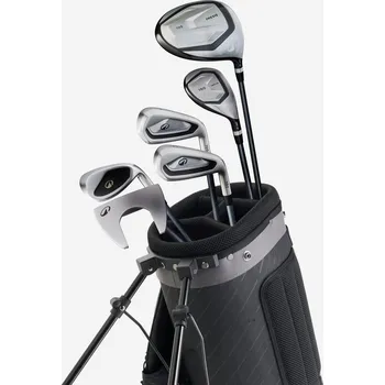 Golfová hůl INESIS Golfový půlset 100 | 6 holí + bag | Pro praváky | Grafit VELIKOST 2 ČERNÁ|ŠEDÁ