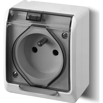 Elektrická zásuvka Instalační zásuvka Galatea 5321-01 IP44 bílá-transparentní