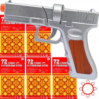 Dětská zbraň VELKÁ PISTOLE NA SLEPÉ NÁBOJE GLOCK KOVOVÁ + ZÁPALKA 360 VÝSTŘELY DÁREK