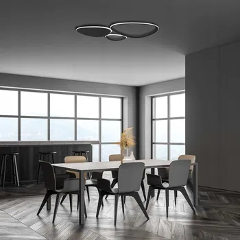 Stropní svítidlo moderní kámen stropní svítidlo ring černá LED 30W 4600lm 4000K