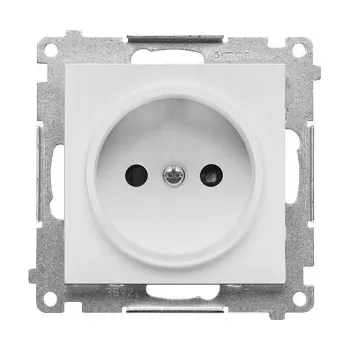 Elektrická zásuvka SIMON 55 SVĚTLE ŠEDÁ MATNÁ ZÁSUVKA JEDNODUCHÁ BEZ UZEMNĚNÍ TG1CZ.01/114