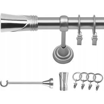Garnýž GARNÝŽ JEDNOŘADÁ 320 CM 19 MM CHROM MATNÝ DUNCAN TICHÉ KROUŽKY SE ŽABKAMI