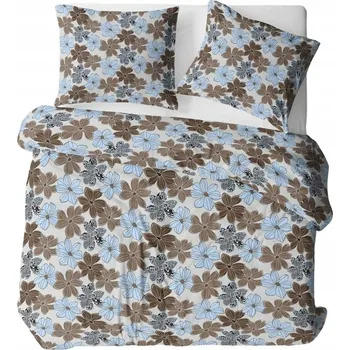 Povlečení Krepové povlečení 160x200 šedá hnědá modrá květy 1825N Bielawa KARO