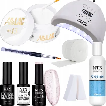 Lak na nehty Sada na nehty Babyboomer Lesk 9v1 UV Lampa Gel Báze Top Coat + Příslušenství