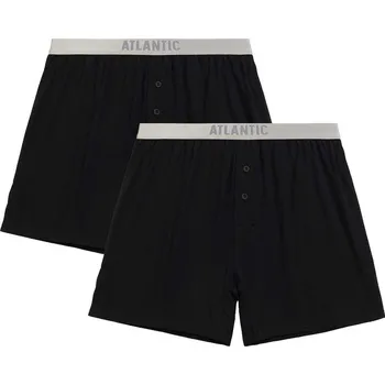 Boxerky Atlantic Pánské boxerky modal bavlna pima 2BMB 005 2-pack černé XL