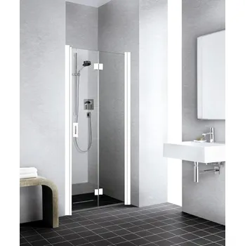 Sprchové dveře Dveře kyvné zalamovací Kermi Liga LI2SR pravé bílé, čiré ESG sklo 80 x 200 cm