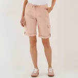 Bermudy s kapsami a ohrnutím béžovo růžová 40