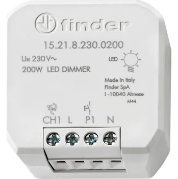 Finder 15.21.8.230.0200 stmívač pod omítku Vhodné pro svítidlo: LED žárovka světle šedá