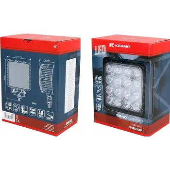Přídavný světlomet LA10047 LED pracovní světlo, čtvercové, 48W Kramp 3840 lm 10/30V