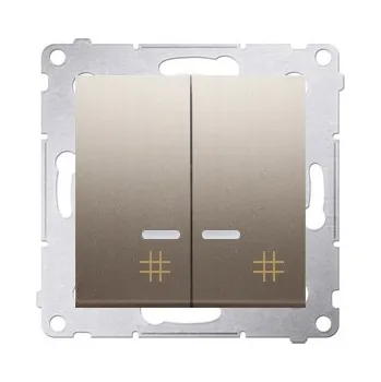 vypínač Křížový vypínač Klasik, Podomítkový Kontakt-simon zlatý DW7/2L.01/44