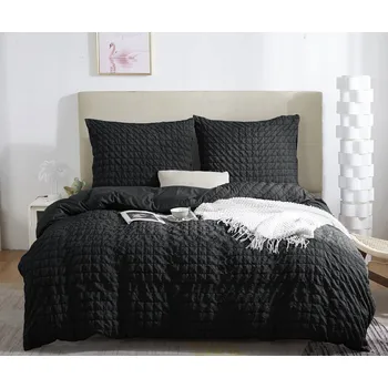 Povlečení Povlečení 160x200cm Černé 100% Mikrovlákno + 1 povlak na polštář 70x80cm CREASY