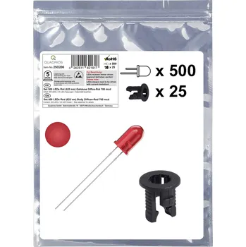 Polovodič Quadrios 25O206 sada LED červená kulatý 5 mm 700 mcd 20 mA 2.0 V