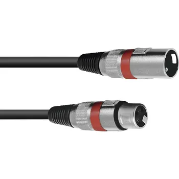 Audio kabel Omnitronic 30220401 XLR propojovací kabel [1x XLR zástrčka 3pólová - 1x XLR zásuvka 3pólová] 0.50 m černá