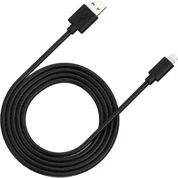 Datový kabel CANYON nabíjecí kabel Lightning MFI-12, 26MB/s, 5V/2.4A, Apple certifikát, délka 2m, černá CNS-MFIC12B