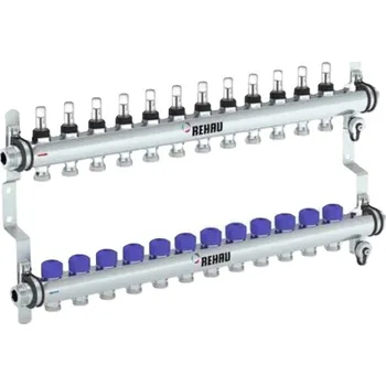 rozdělovač topení Rozdělovač Rehau HKV Easyflow, 12 okruhů, nerez