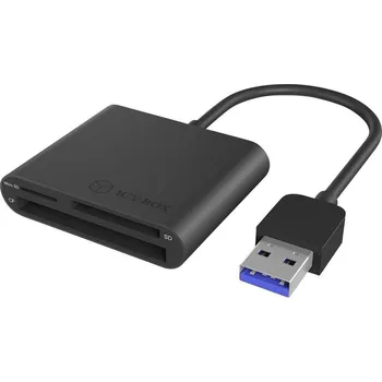 Čtečka paměťových karet ICY BOX IB-CR301-U3 Externer Multi Card Reader (CF, SD, Micro SD) mit USB 3.0 Hostanschl externí čtečka paměťových karet / hub USB 3.0 černá