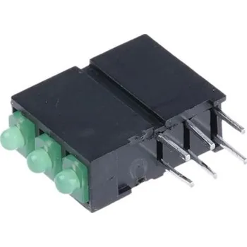 LED páska PCB LED indikátor barva Zelená Pravý úhel Průchozí otvor 3 LED 38 ° 2,5 V Dialight