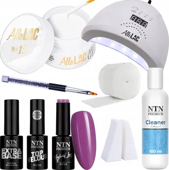 Lak na nehty Sada na nehty Babyboomer Mat 9v1 UV Lampa Gel Báze Top Coat + Příslušenství