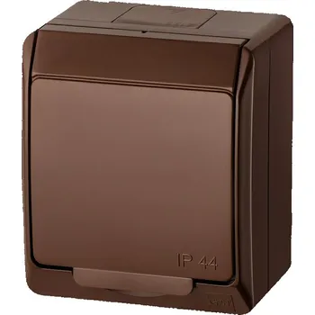 Elektrická zásuvka Instalační zásuvka Galatea 5321-01 IP44 hnědá