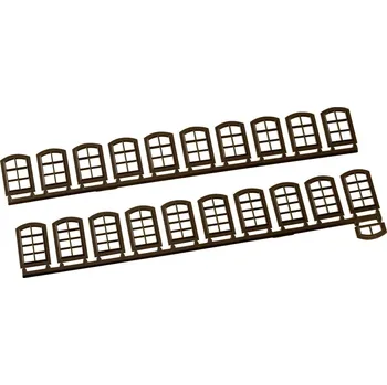 Modelová železnice Auhagen 80204 H0 okna hnědá plastová montážní sada