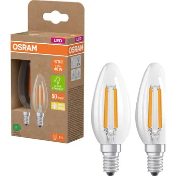 Žárovka OSRAM HOMELIGHTING 4099854255472 LED Energetická třída (EEK2021) A (A - G) E14 svíčkový tvar 2.2 W = 40 W teplá bílá (Ø x v) 35 mm x 35 mm 2 ks