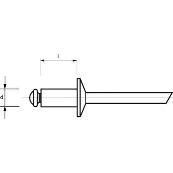 Nýt Nýt DIN 7337 – 4 × 12 mm nerez A2