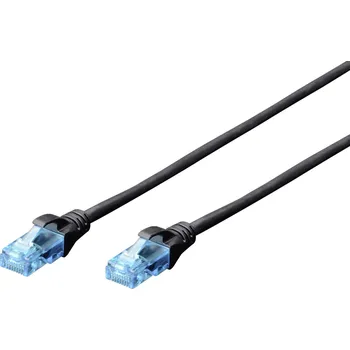 Datový kabel Digitus DK-1512-030/BL RJ45 síťové kabely, propojovací kabely CAT 5e U/UTP 3.00 m černá kroucené páry 1 ks