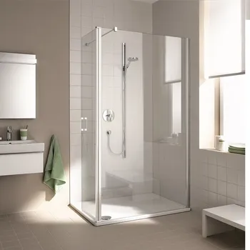 Sprchový kout Plano Davos Plus Walk-in Pravý bílý/sklo 120 x 200 cm