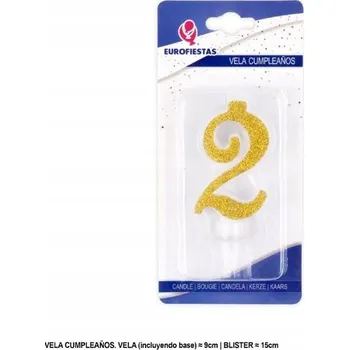 Dortová svíčka Ouda Party - Zlaté narozeninové svíčky se třpytkami