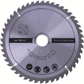 Pilový kotouč Scheppach pilový kotouč na dřevo, TCT pr. 216/30/2,8, 60 zubů