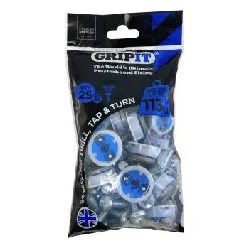 Nábytkové kování Upevňovací prvky do sádrokartonu, Plast, ocel, Modrá GP2525, průměr otvoru: 25mm, délka: 310mm Gripit