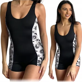 Dámské plavky Dámské Jednodílné Plavky 36 S zeštíhlující kostým ČERNÉ šortky