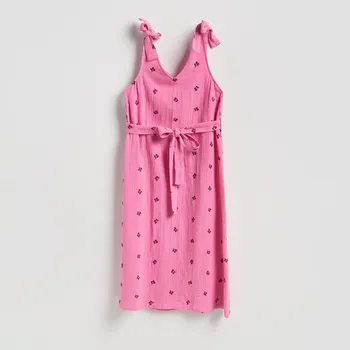 Dámské šaty Reserved - Mušelínové šaty s výšivkou - růžová - 520IY-30P - 520IY-30P-XS