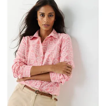 Dámská košile Košile ze šambré s potiskem korálová 46