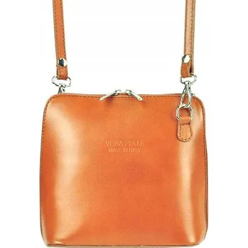 Kabelka Vera Pelle kabelka kožená kabelka přes rameno z pravé kůže hnědá