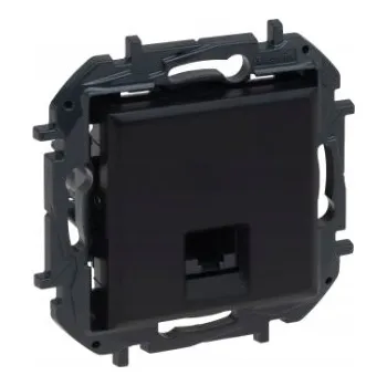 Elektrická zásuvka NILOE Step ČERNÁ Počítačová zásuvka jednoduchá RJ45 kat.5e UTP LCSRJ Legrand
