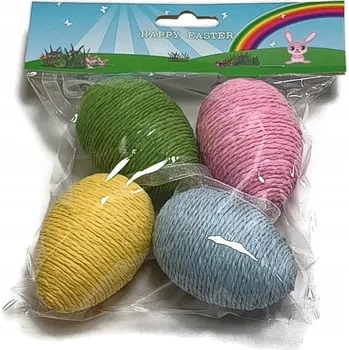 Velikonoční dekorace Velikonoce BAREVNÁ VEJCE KRASLICE OZDOBA SADA 4 ks DEKORACE