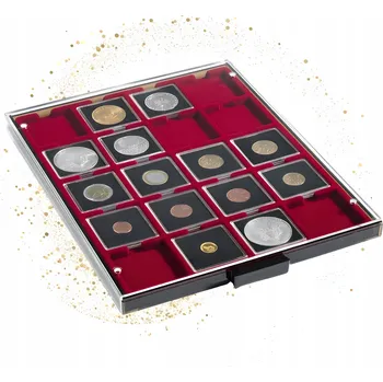 Obal pro sběratelský předmět Paleta MB pro mince 50x50 mm Leuchtturm, kazeta pro 20 mincí v pouzdrech Quadrum