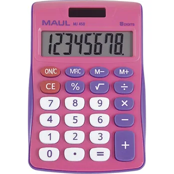 Kancelářská technika Maul MJ 450 stolní kalkulačka, displej (počet míst) 8, na baterii, solární napájení, růžová