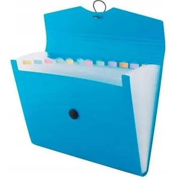 Pořadač harmonika, 12 přihrádek D.RECT A4 5580 modrý