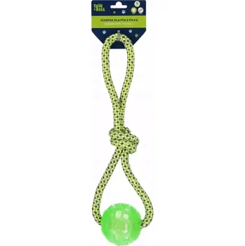 Hračka pro psa Hračka pro psy Přetahovadlo 36 cm s míčkem zelené TRIK&ROLL 560709
