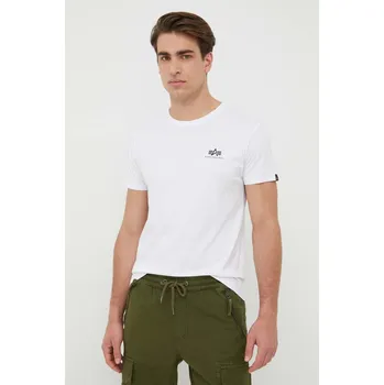 Pánské tričko Bavlněné tričko Alpha Industries Basic T Small Logo 188505.09 bílá 00X, vel. XXL