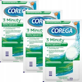 Péče o zubní náhradu Corega Čisticí Tablety na Zubní Náhrady 6 Ks x3