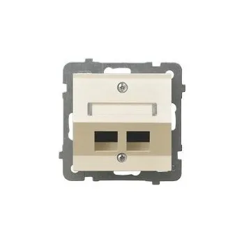 Elektrická zásuvka AS ECRU GPK-2GS/p/27 Šikmá zásuvka pro dvojitý Keystone modul