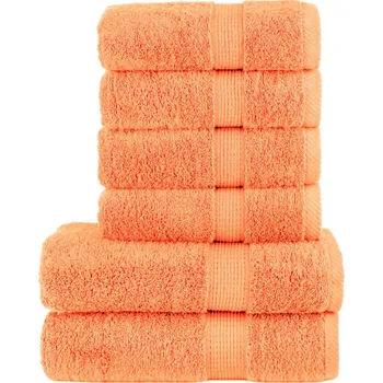 Utěrka vidaXL 6dílná sada ručníků Premium SOLUND oranžové 600 g/m²